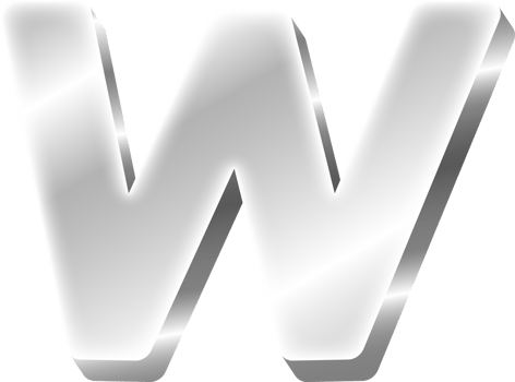 Silver Alphabet Letter W png