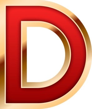 3D Elegant Red Alphabet Letter D png