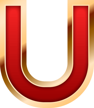 3D Elegant Red Alphabet Letter U png