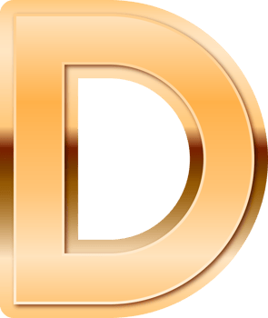 Luxury Gold Alphabet Letter D png