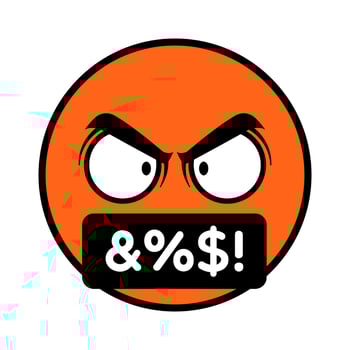 Vector Angry Cursing Emoji Illustration