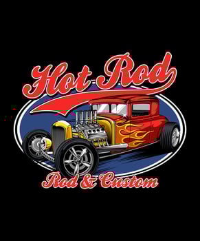 Hot Rod  Custom Vintage Vector Illustration