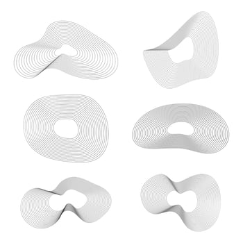 Collection of irregular abstract lines graphic elements. Wavy line art vector