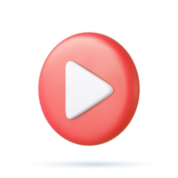 3d Play red icon vector