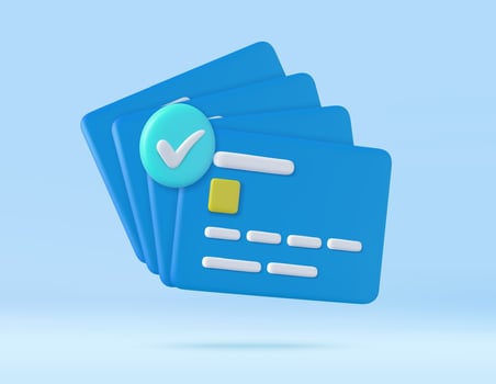 3D credit card vector
