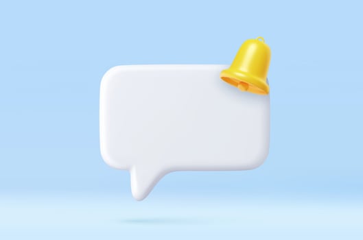 Notification 3D icon. vector