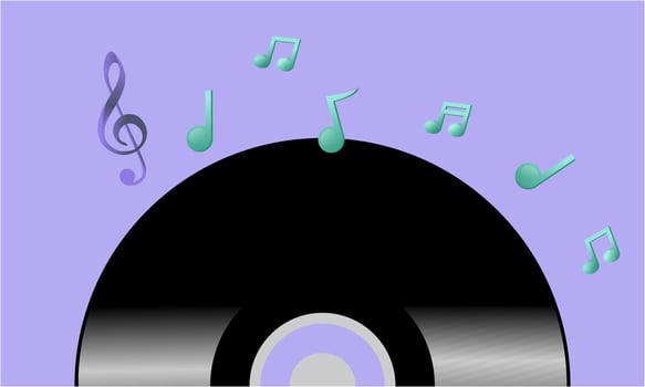 Music notes, song, melody or tune logo vector