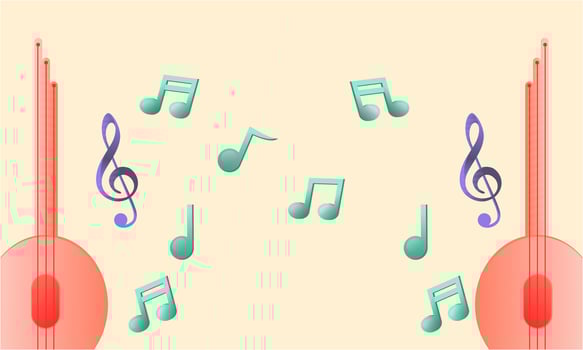 Music notes, song, melody or tune logo vector