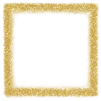 Gold glitter square frame. golden sparkle.Square frame on transparent background. png