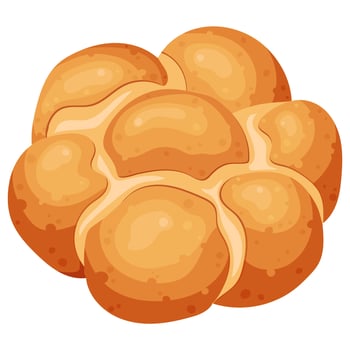 A braided wheat loaf. Vector illustration on a white background