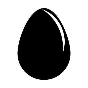 Egg black vector icon isolated on white background