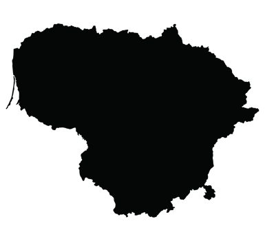 Lithuania map. Map of Lithuania in black color png