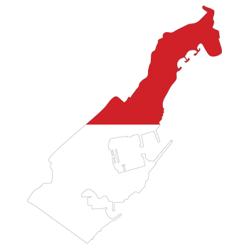 Monaco map. Map of Monaco with Monaco flag png