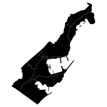 Monaco map. Map of Monaco in administrative provinces in black color png