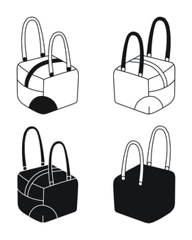 Silhouette of a woman bag, handbag, purse, clutch, luggage, baggage vector