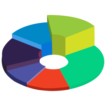 Pie chart. Colorful diagram steps. Circle icons for infographic, UI, web design, business presentation. png