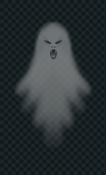 Realistic scary ghost. Isolated vector ghost and poltergeist
