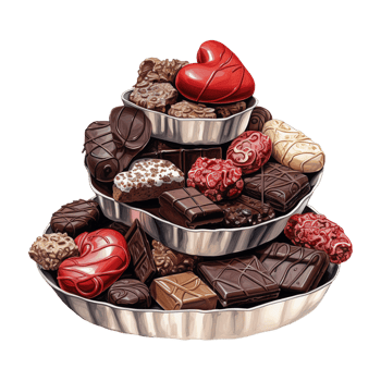 AI generated Cake tower with chocolates and candies. AI generated image png