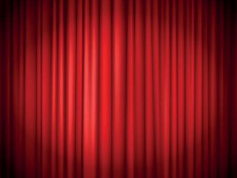 Red curtains background. Red curtain at stage for show vector