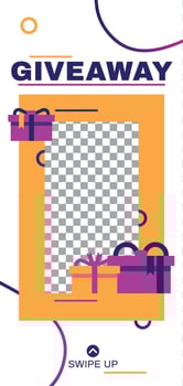 Giveaway story. Abstract minimal social media story template vector