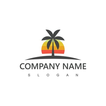 palm tree logo vector icon illustration