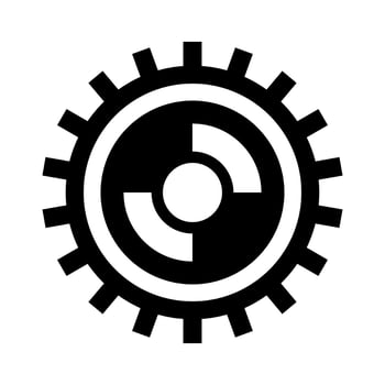 Gear black vector icon isolated on white background