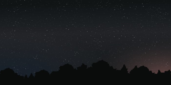 Night sky with a lot of star background have silhouette forest forground vector illustration.