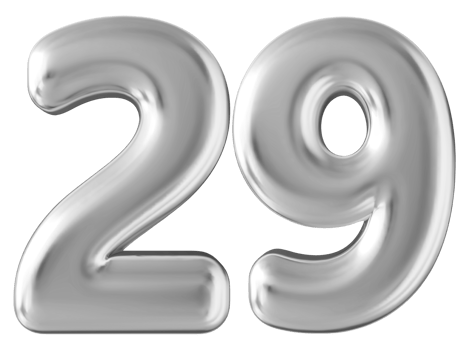 Silver 3d number 29 png