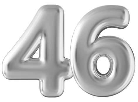 Silver 3d number 46 png