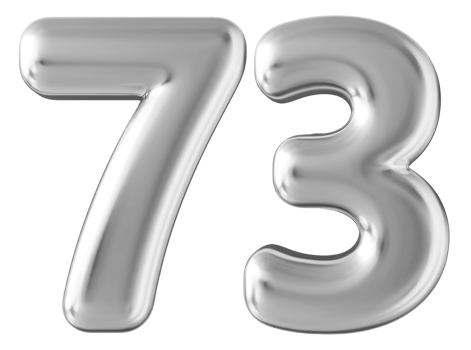 Silver 3d number 73 png