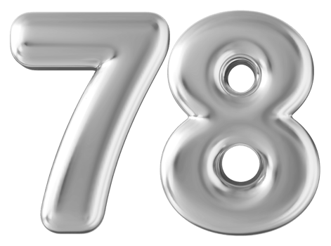 Silver 3d number 78 png