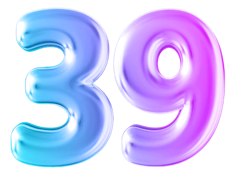 Gradient 3d number 39 png
