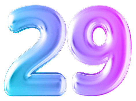 Gradient 3d number 29 png