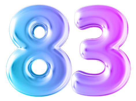 Gradient 3d number 83 png