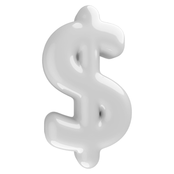 White 3D Dollar Symbol png
