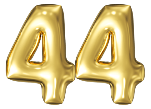 Gold Bubble Number 44 png