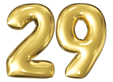 Gold Bubble Number 29 png