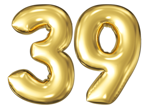 Gold Bubble Number 39 png