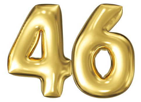 Gold Bubble Number 46 png
