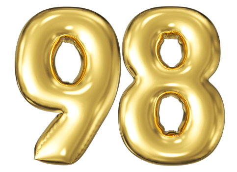 Gold Bubble Number 98 png