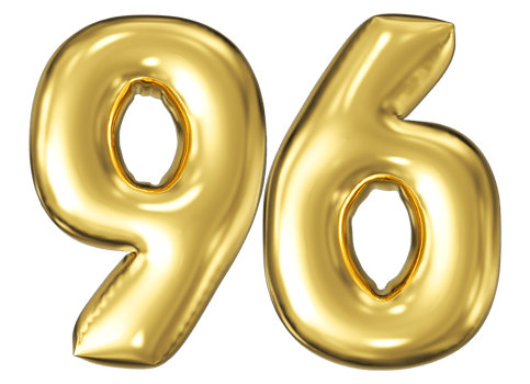 Gold Bubble Number 96 png