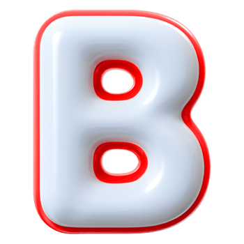 3D Font Letter B uppercase png