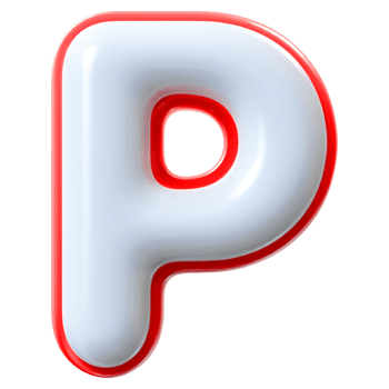 3D Font Letter P uppercase png