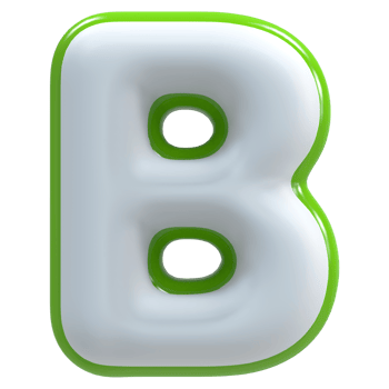 3D Font Letter B uppercase png