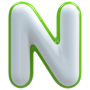 3D Font Letter N uppercase png