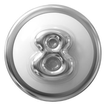 Silver 3D Number 8 png