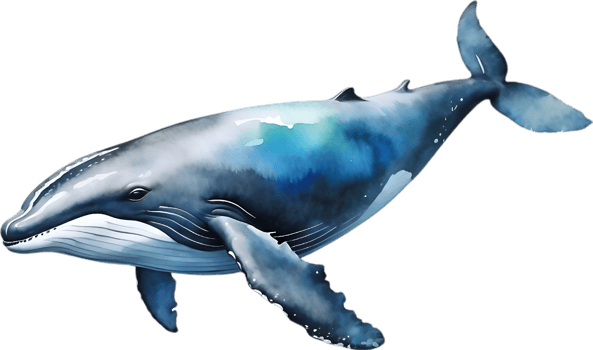 AI generated A whale soaring in the air. Ai-Generated png
