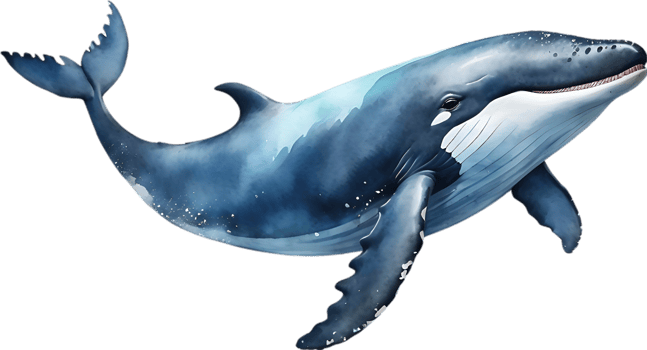 AI generated A whale soaring in the air. Ai-Generated png