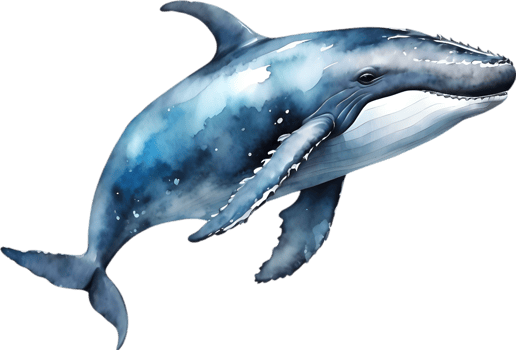 AI generated A whale soaring in the air. Ai-Generated png