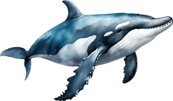 AI generated A whale soaring in the air. Ai-Generated png